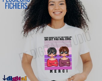 Merci maman on est cool png | 7 fichiers png|sublimation design en francais | fete des meres | cadeau maman | nom enfants tshirt | mom jokes