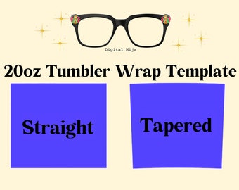 20oz Tumbler Wrap Template | Tumbler Sublimation Sizing | Tumbler wrap template |
