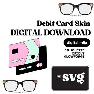 Skin carte de débit SVG | Skin carte de crédit SVG | Vinyle | Silhouette | Cricut | Camée | Roland | Fichier découpé pour carte de débit | Pochette pour carte bancaire