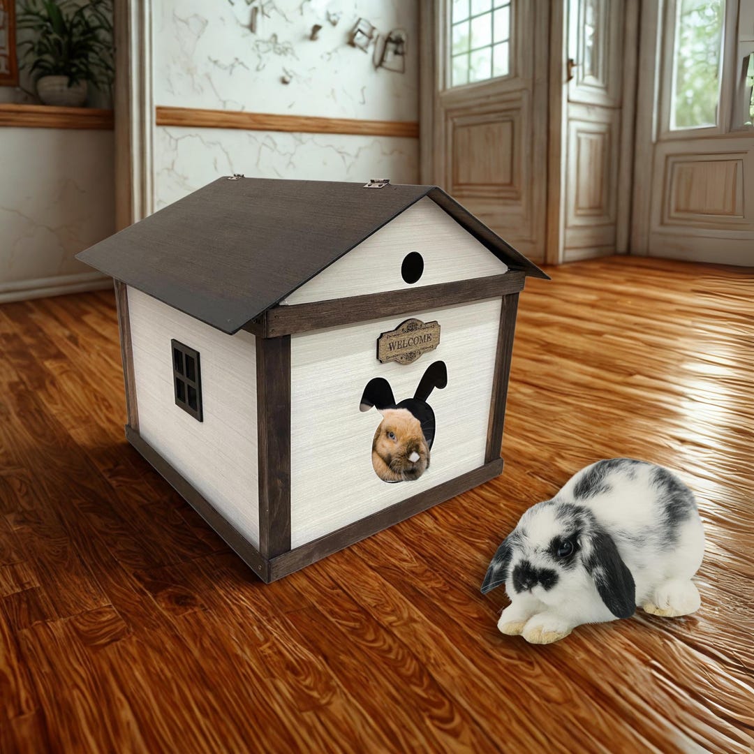 Bunny House With Inner Cushion. Personalized With Their Name. Opening ...
