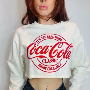 Coca cola cropped sweatshirt discount