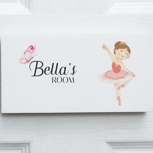 Ballerina Nursery Door, Name, Bedroom Plaque Sign | Kids Door Sign | Gift for Children | Football Gift | Birthday Present
