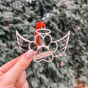 Customized Angel Pawprint Ornament Gift Tag