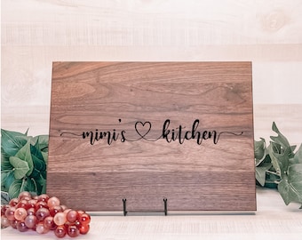 Personalized Engraved Cutting Board with Script Design with Heart, Wedding Gift, Housewarming Gift, Anniversary Gift, Custom