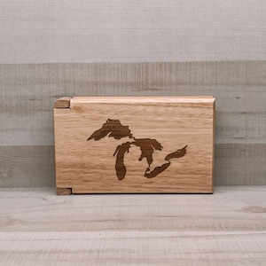 Great Lakes Michigan Outline Mancala Board Laser Engraved