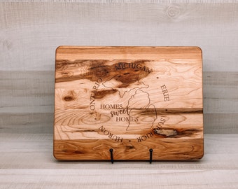11.5” x 8.75” Medium Cutting board with Michigan Homes Sweet Homes Engraving