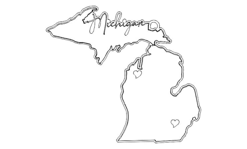 Michigan Outline With Custom City Heart Ornament Special - Etsy