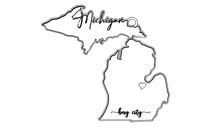 Michigan Outline With Custom City Heart Ornament Special - Etsy