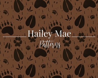 Sömlöst skogsdjurs fotavtryck mönster digital nedladdning