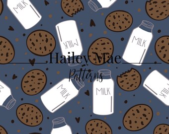 Sömlös mjölk- och kakmönster digital nedladdning