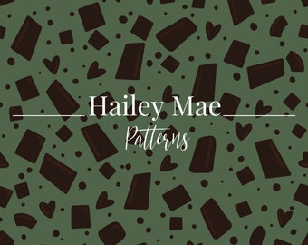 Sömlös mint chokladchips glassmönster digital nedladdning