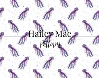 Sömlös akvarell maneter mönster digital nedladdning