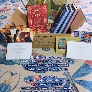 Coffret édition spéciale The Crown Saga | Précommande Fantasy signée | 4 livres à couverture rigide avec cartes, tirages d'art, objet de collection + livre électronique (EXPÉDITION EN JUILLET)