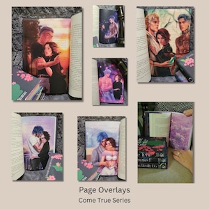Come True Book Page Overlays (5.5x8.5, Vellum Artwork) for A Bomb-Ass Genie Romance Series by Brindi Quinn