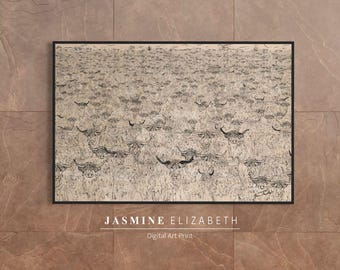 Highland Cow Print: Abstract Farmhouse Wall Art (Digital Download 40x60, 36x48 Landscape & Portrait JPGs)