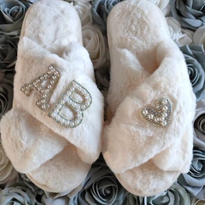 Personalised Bridal Slippers Bride Slippers Wedding Slippers Bride Gift Mrs Hen Party Bridal Party Gift image 4