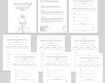Planer ADHD dla dorosłych | Planer menu porannego | Cyfrowe pobieranie, do druku, kolorowanka z ADHD dla osób z zaburzeniami neurologicznymi