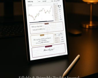Daily Trading Journal - Fillable & Printable | A4 - Letter Size | Track, Analyze, Improve