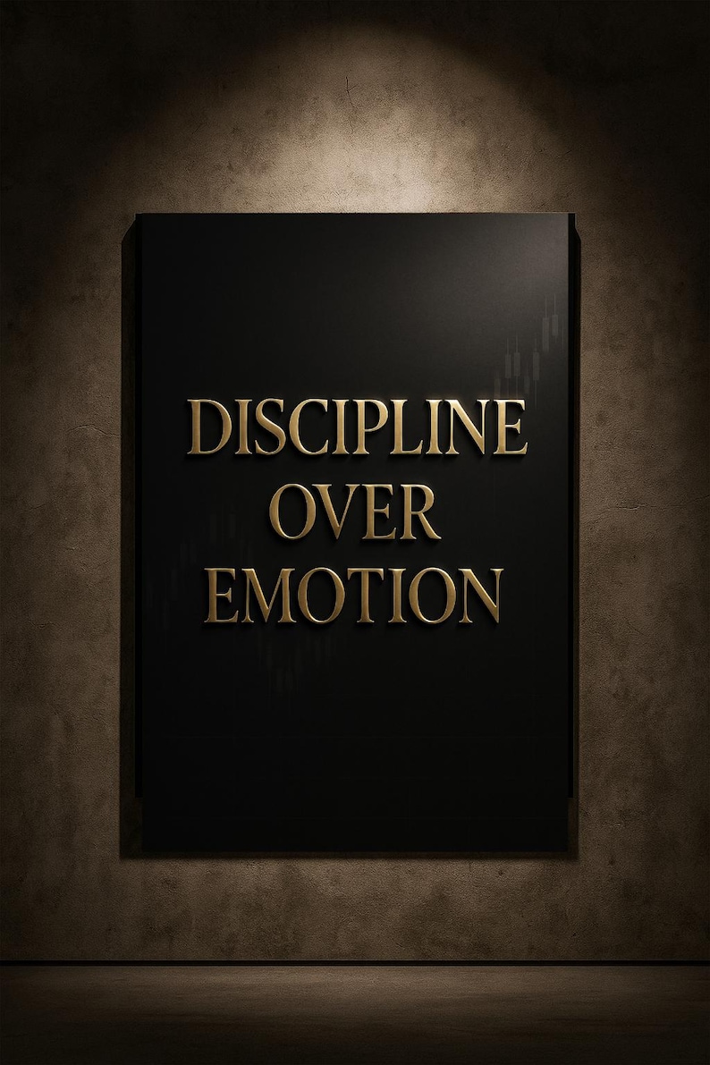 Discipline Over Emotion – Luxury Black Gold Trading Quote Poster ...