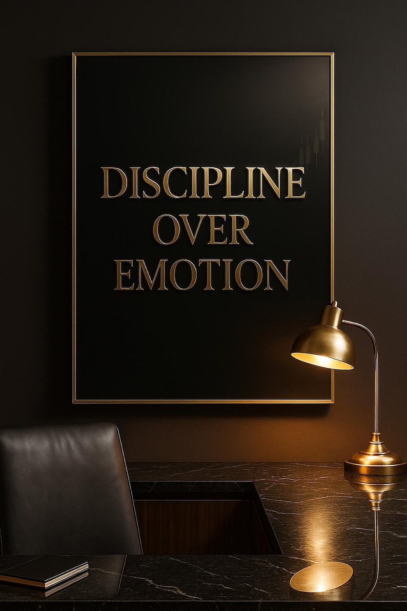 Discipline Over Emotion – Luxury Black Gold Trading Quote Poster ...