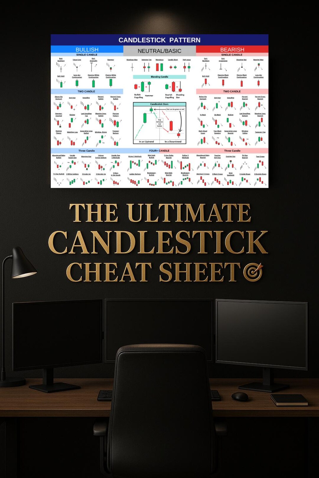 Candlestick Pattern Cheat Sheet Poster – Forex, Stock & Crypto Trader ...