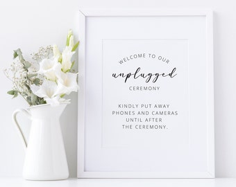Unplugged Wedding Ceremony Sign | Wedding Decor | Digital Download