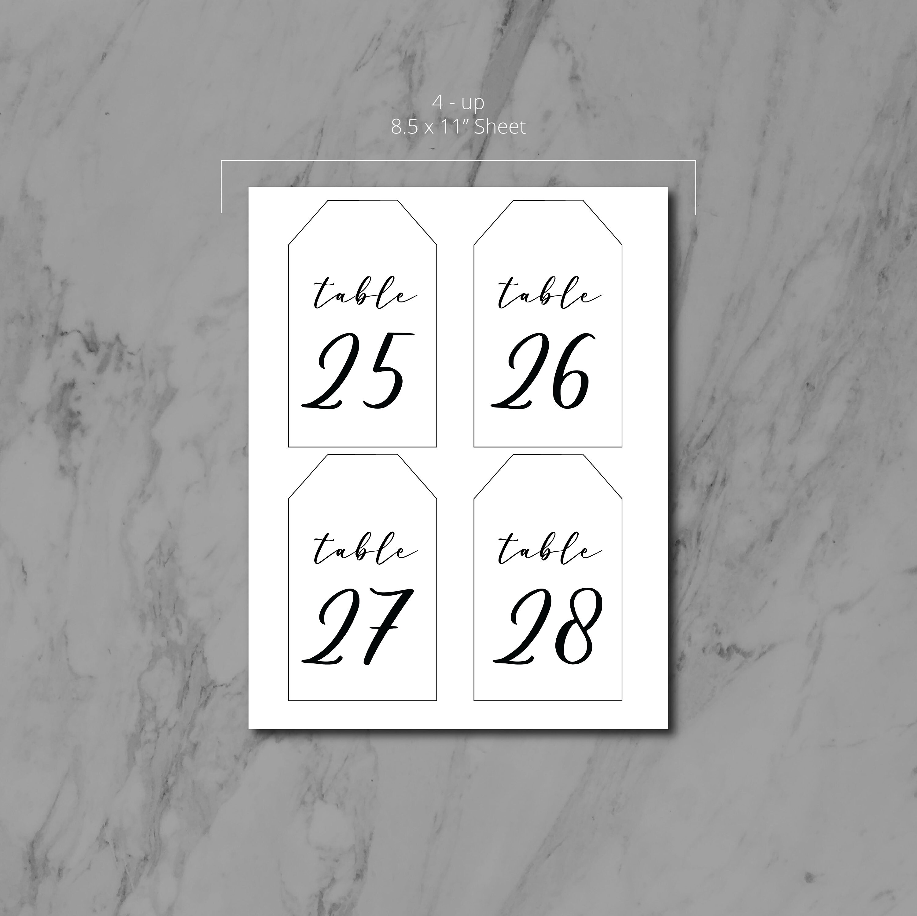 Kraft or White Wedding Table Numbers (*numbers 25-40) - Modern Table ...