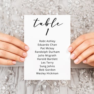 Hochzeit Sitzplan Kartenvorlage - Moderne bearbeitbare Hochzeit Sitzplan - 5x7 - Digitaler Download