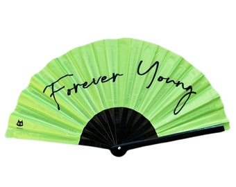 Forever Young Hand Fan, Party Hand Fan, Bamboo Silk Hand Fan for Festival