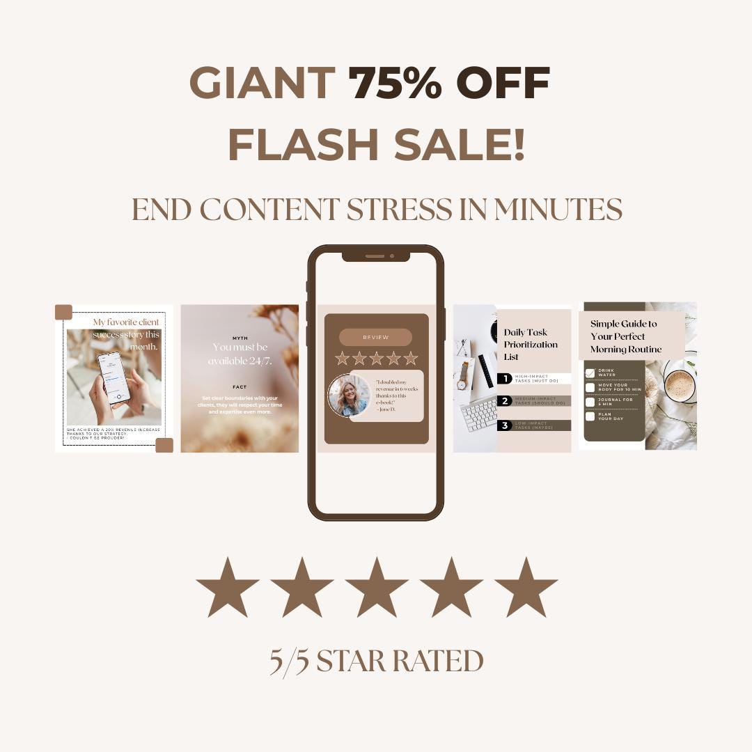 50 Editable Canva Instagram Templates | Feminine Pink Beige Social ...