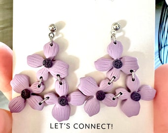 Liliac floral earrings l Triple flower Earrings l Speak Now Earrings l Enchanted Earrings l Swiftie Earrings l Gifts for Swiftie