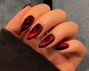 Nails press on acrylic short square Spiderweb Halloween spooky!