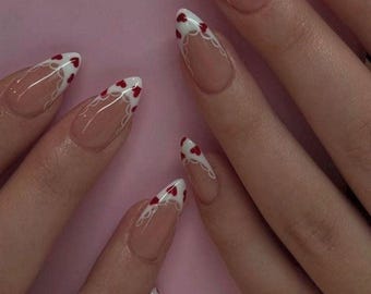 Handmade Custom Gel Press On Nails: Premium Quality, Handpainted, Trendy