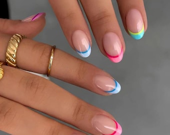 Handmade Custom Gel Press On Nails: Premium Quality, Handpainted, Trendy