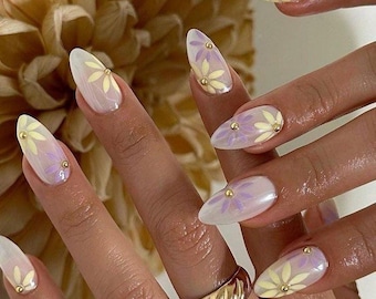 Handmade Custom Gel Press On Nails: Premium Quality, Handpainted, Trendy