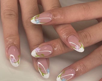 Handmade Custom Gel Press On Nails: Premium Quality, Handpainted, Trendy