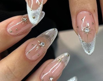 Handmade Custom Gel Press On Nails: Premium Quality, Handpainted, Trendy