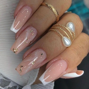 Handmade Custom Gel Press On Nails: Premium Quality, Handpainted, Trendy, Press Ons, Fake Nails
