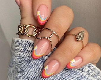 Handmade Custom Gel Press On Nails: Premium Quality, Handpainted, Trendy