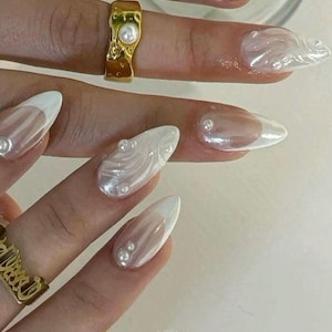Handmade Custom Gel Press On Nails: Premium Quality, Handpainted, Trendy