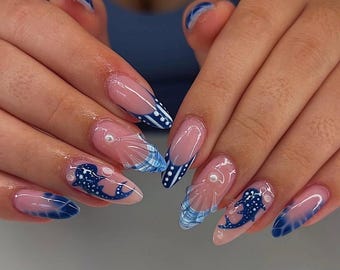 Handmade Custom Gel Press On Nails: Premium Quality, Handpainted, Trendy