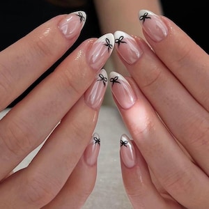 Handmade Press On Nails: Reusable, Glue Ons, Acrylic Gel, Almond Round Short, Hand-painted Custom