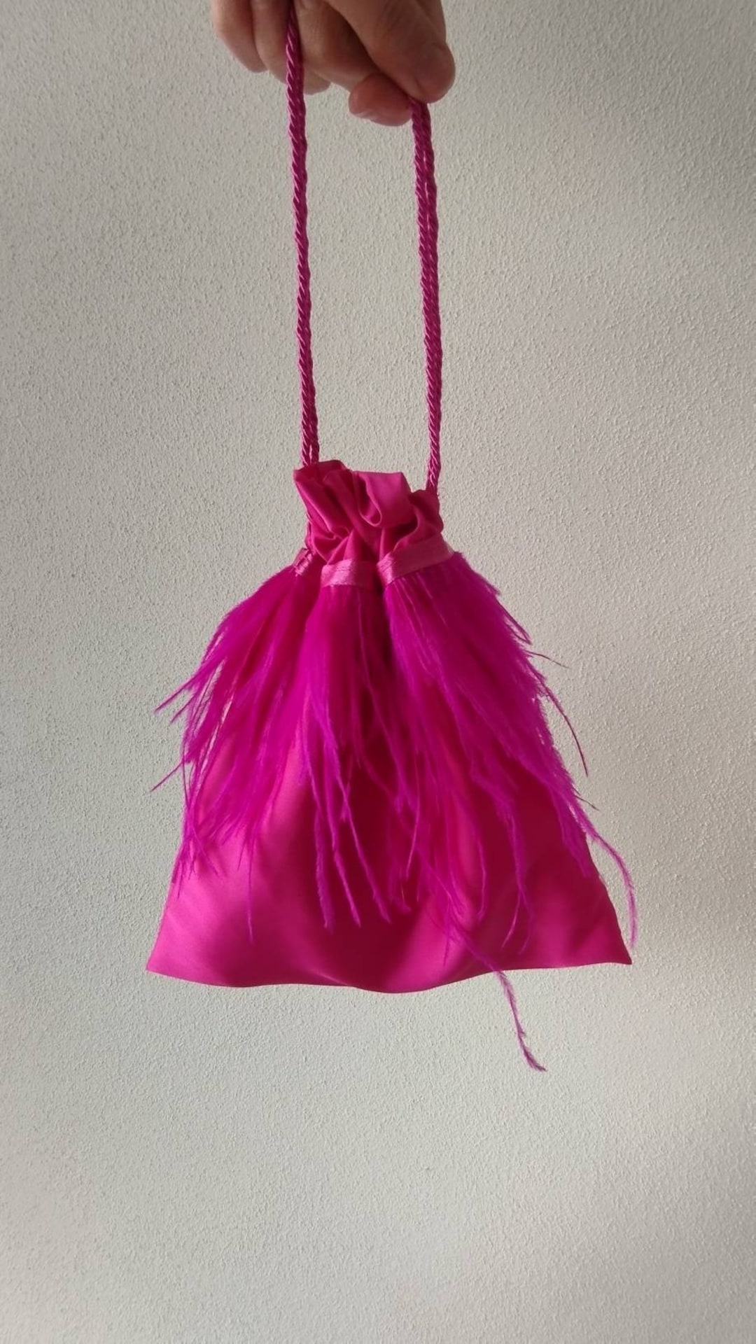 Borsa a Sacchetto con Piume Italia