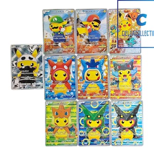 Set von 10 Pokemon Pikachu Poncho & Mario Pikachu Karten (High Quality Proxy)