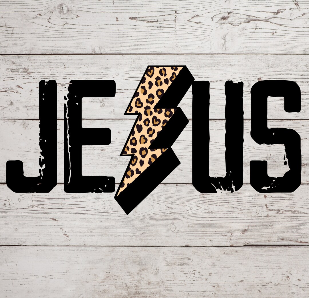 Jesus PNG Jesus Lightning Bolt Png Retro Jesus Png Leopard Etsy