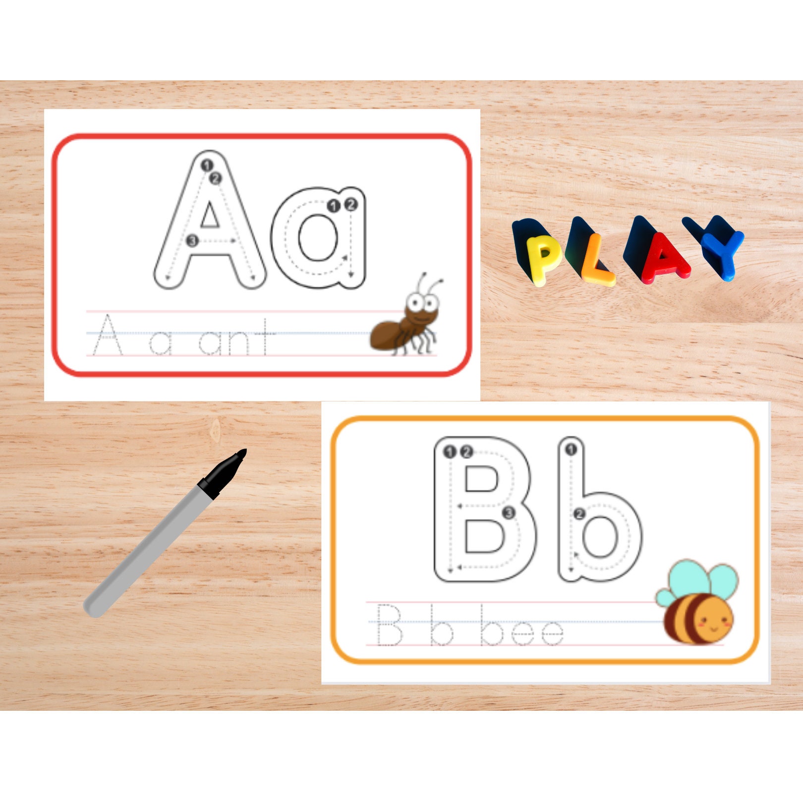 Alphabet Flashcards Printable Jumbo ABC Cards Oversized Etsy Canada