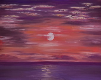 Sunset Painting Original Art Oil Painting