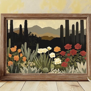 Wüstenblume Digitale Wandkunst - Minimalistischer Blumendruck für Boho Wohnkultur, Wüstenblüten Wandkunst, druckbare Kunst für Wohnzimmer oder Büro