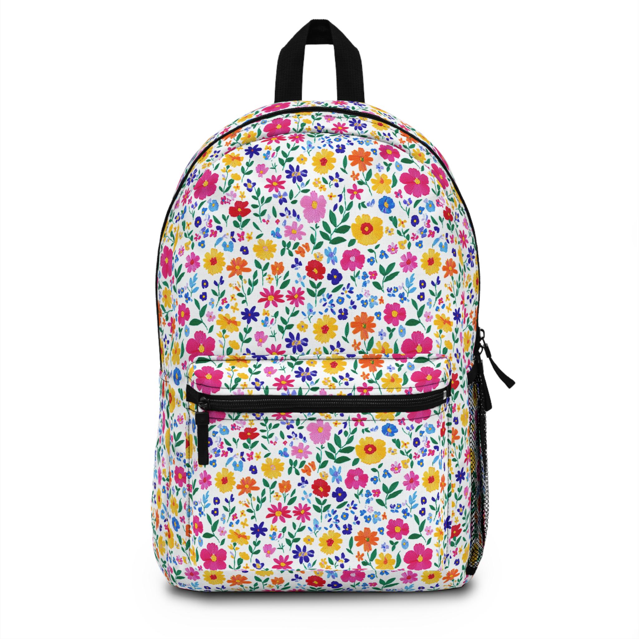 Colorful Floral INC  Backpack Tangerine Orange Hibiscus Sea Flowers - Backpack — Beach  main image 3