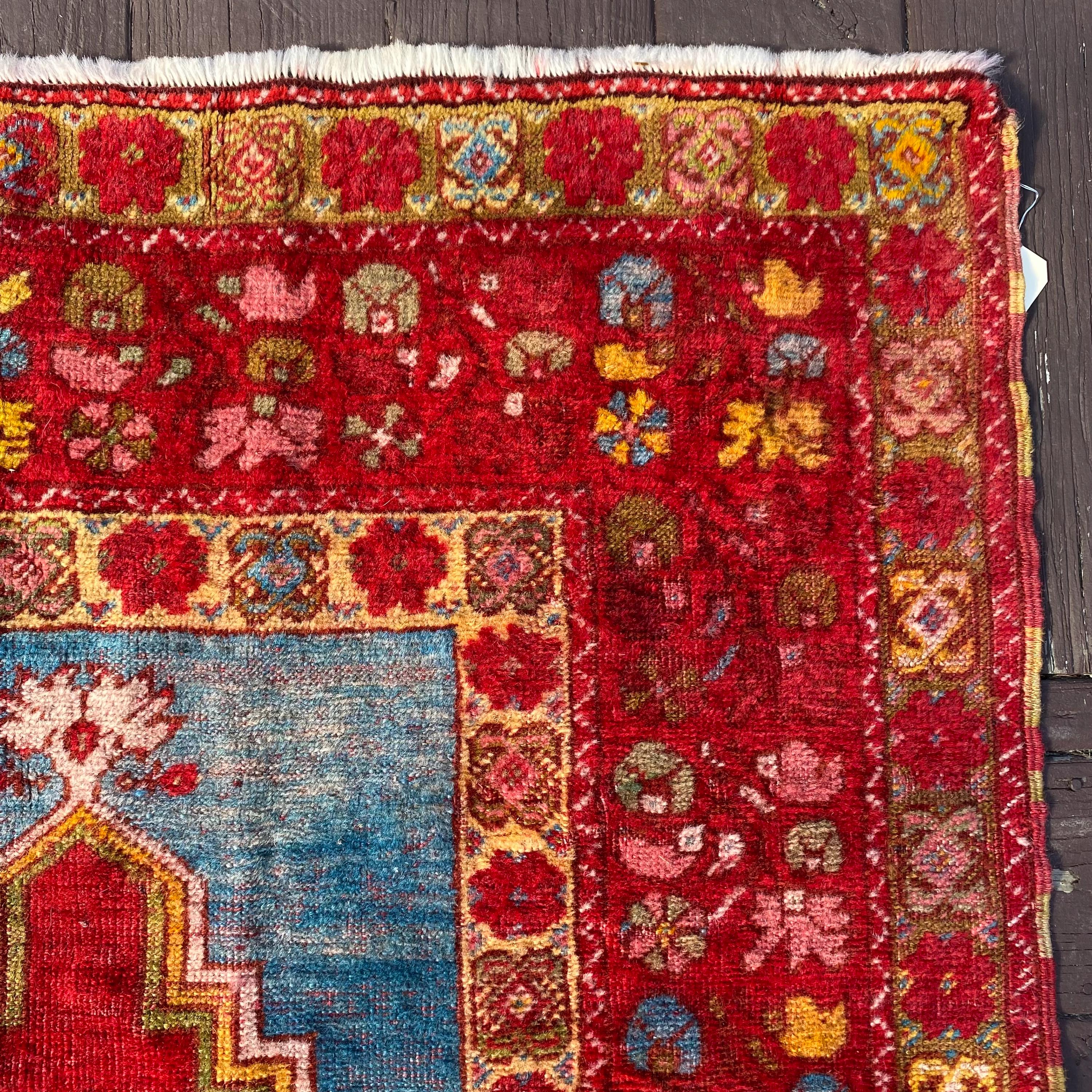 Vintage Rug 3' 4 X 5' Red Turkish Prayer Oriental Rug - Etsy